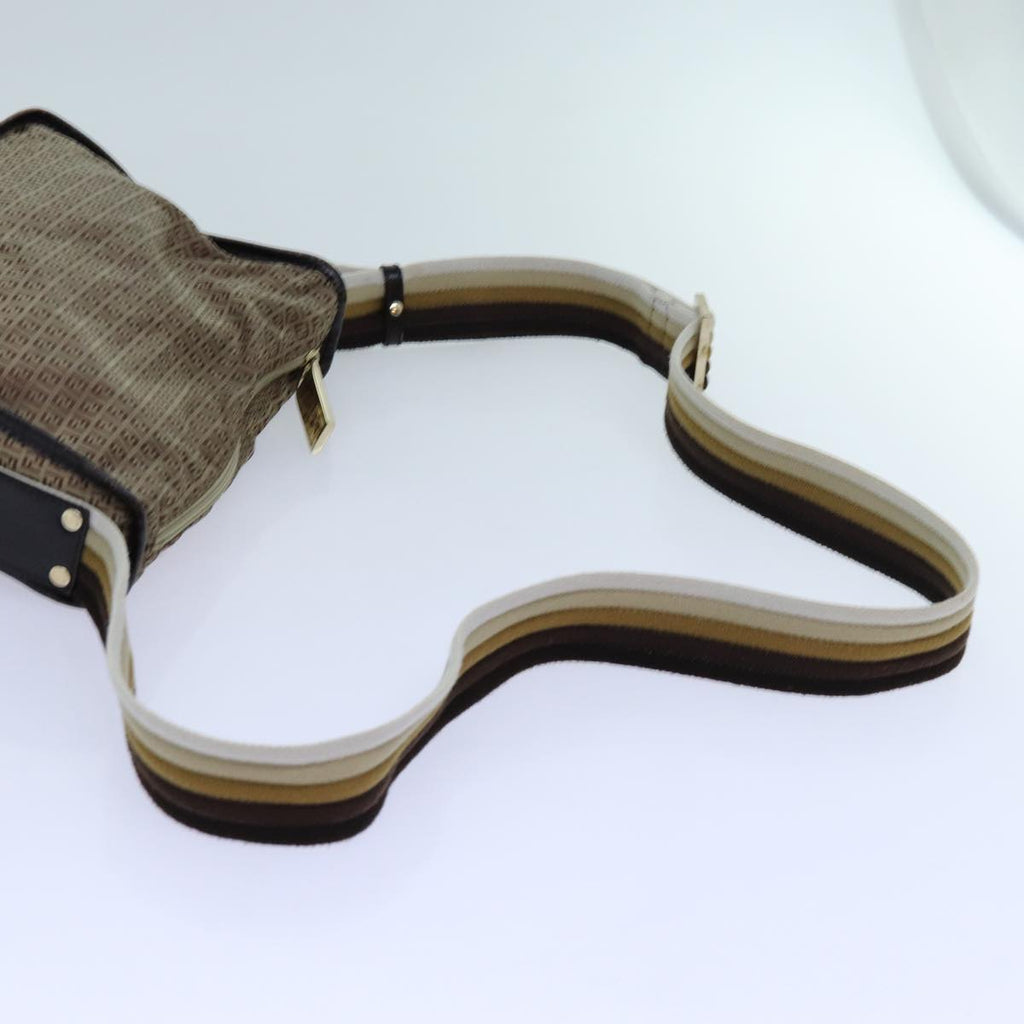 FENDI Zucchino Canvas Shoulder Bag Nylon Beigehk1267