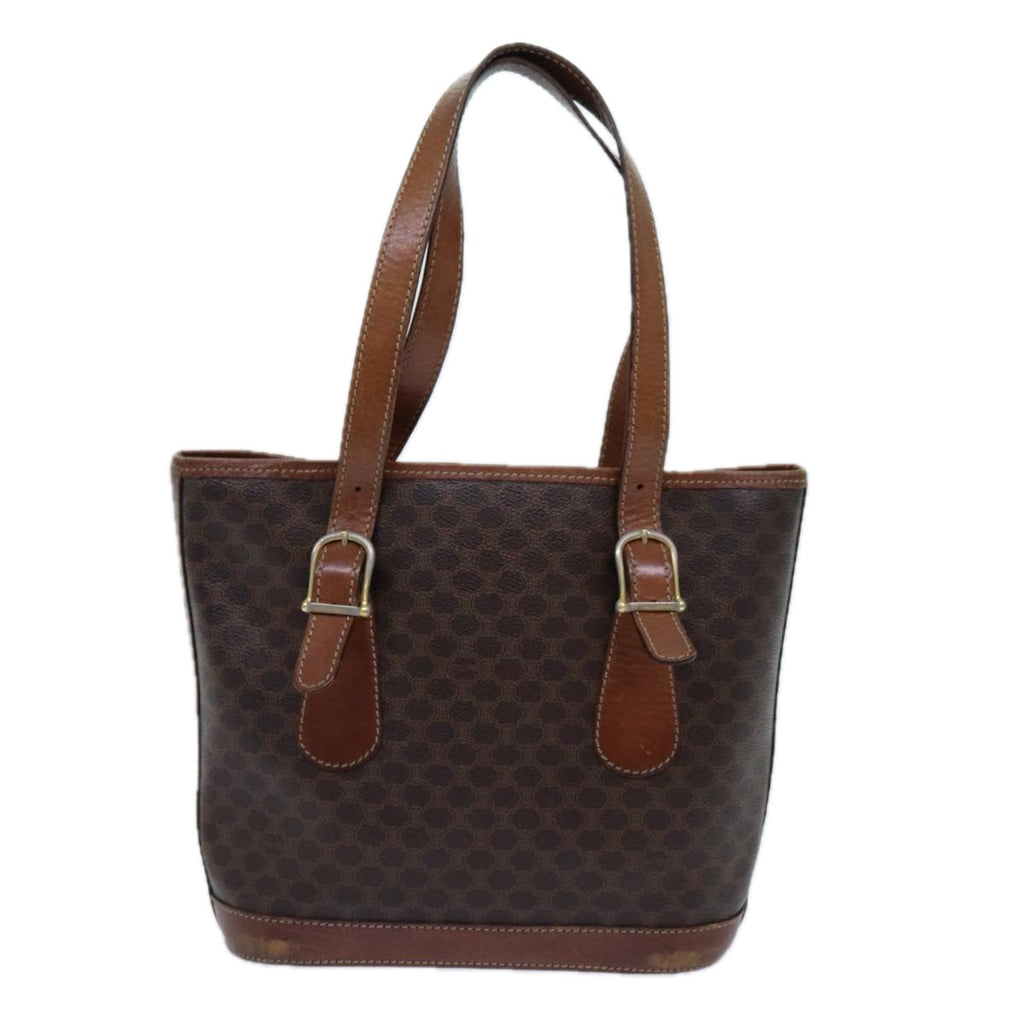 CELINE Macadam Canvas Shoulder Bag PVC Brown Auth hk1270