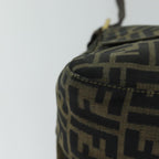 FENDI Zucca Canvas Mamma Baguette Shoulder Bag Black Brownhk1297