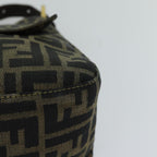 FENDI Zucca Canvas Mamma Baguette Shoulder Bag Black Brownhk1297
