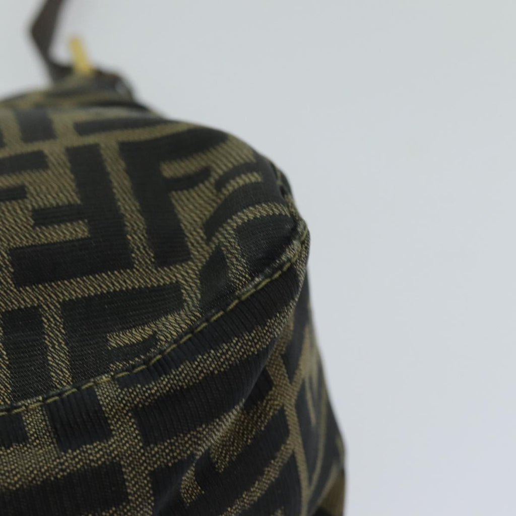FENDI Zucca Canvas Mamma Baguette Shoulder Bag Black Brownhk1297
