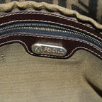FENDI Zucca Canvas Mamma Baguette Shoulder Bag Black Brownhk1297