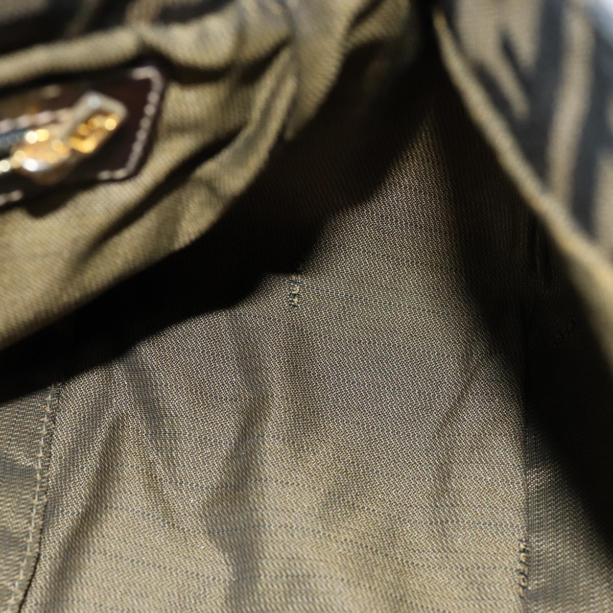 FENDI Zucca Canvas Mamma Baguette Shoulder Bag Black Brownhk1297