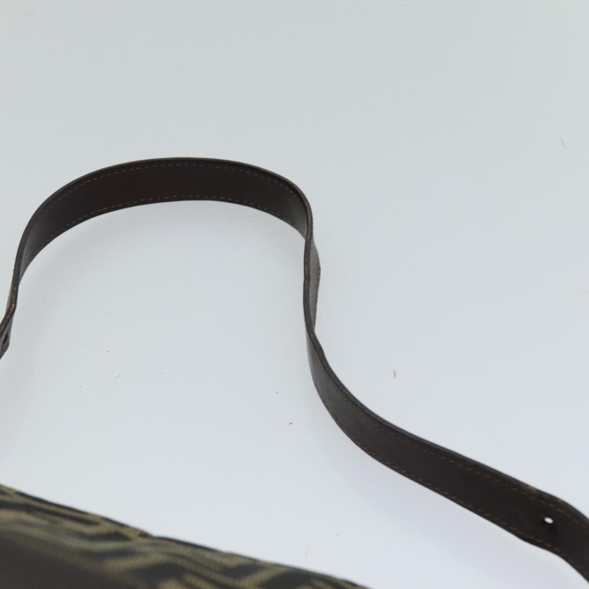 FENDI Zucca Canvas Mamma Baguette Shoulder Bag Black Brownhk1297