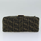 FENDI Zucca Canvas Mamma Baguette Shoulder Bag Black Brownhk1297