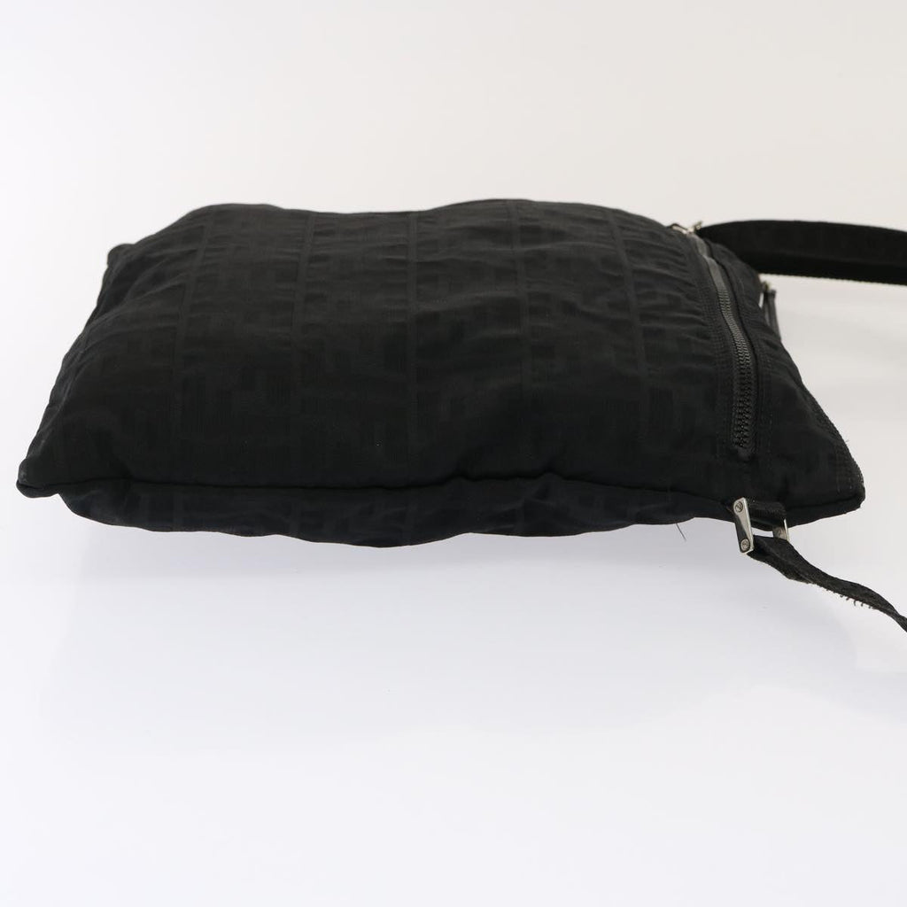 FENDI Zucca Canvas Shoulder Bag Blackhk1299