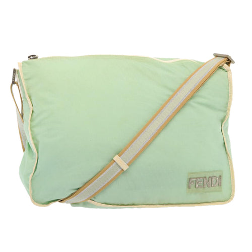 FENDI Zucchino Canvas Shoulder Bag Nylon Greenhk1304