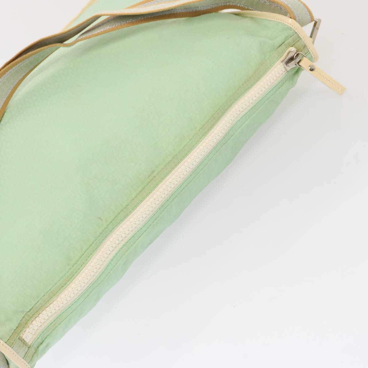 FENDI Zucchino Canvas Shoulder Bag Nylon Greenhk1304