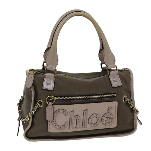 Chloe Harley Hand Bag Canvas Brown hk1307