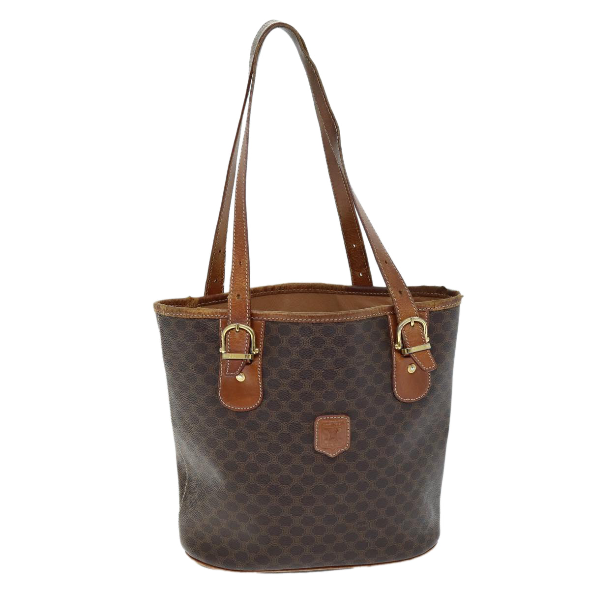 CELINE Macadam Canvas Tote Bag PVC Brown Auth hk1312