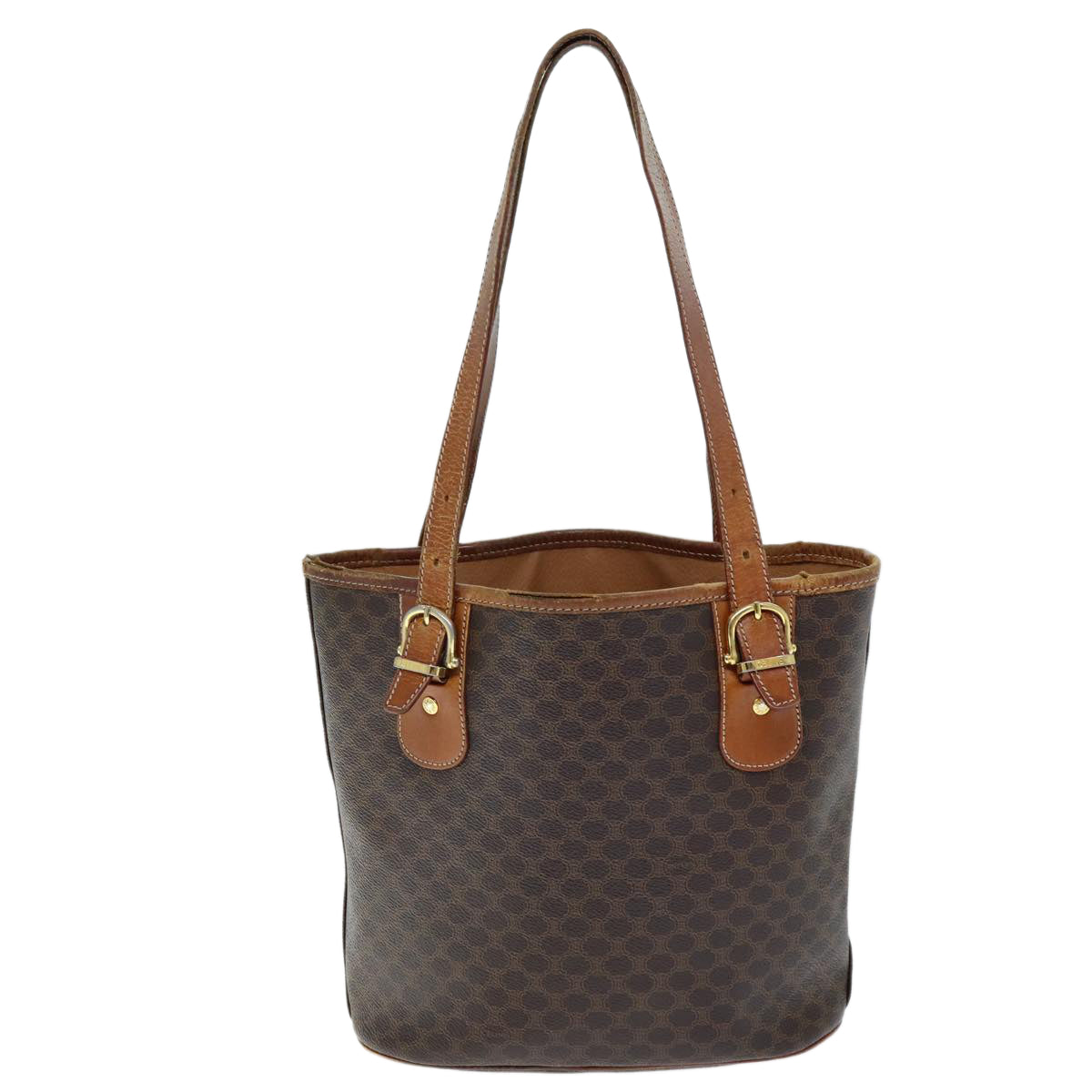 CELINE Macadam Canvas Tote Bag PVC Brown Auth hk1312