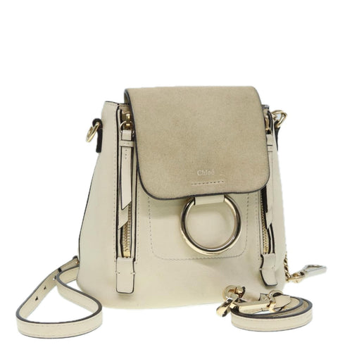 Chloe Fay Backpack Suede Beige Gold hk1579