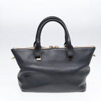 Chloe Bailey Hand Bag Leather 2way Navy Gray gold hk1582