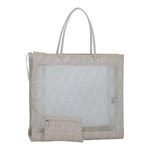 FENDI Tote Bag Nylon White Silverhk1586