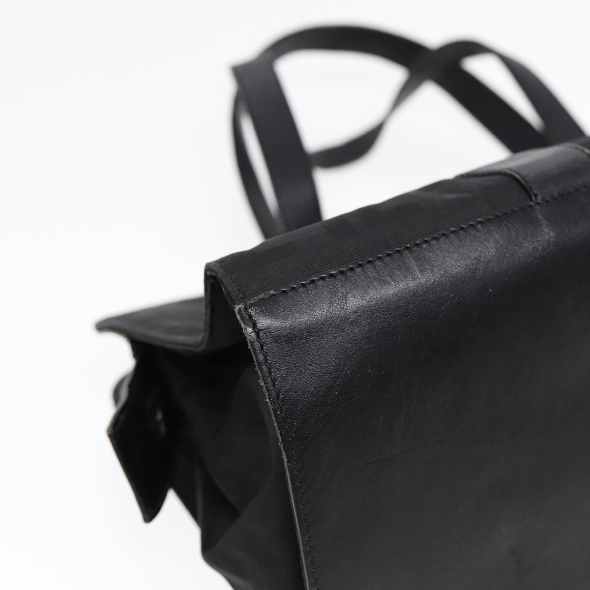 FENDI Zucca Canvas Hand Bag Black Silverhk1588