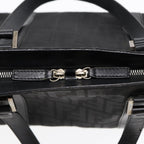 FENDI Zucca Canvas Hand Bag Black Silverhk1588