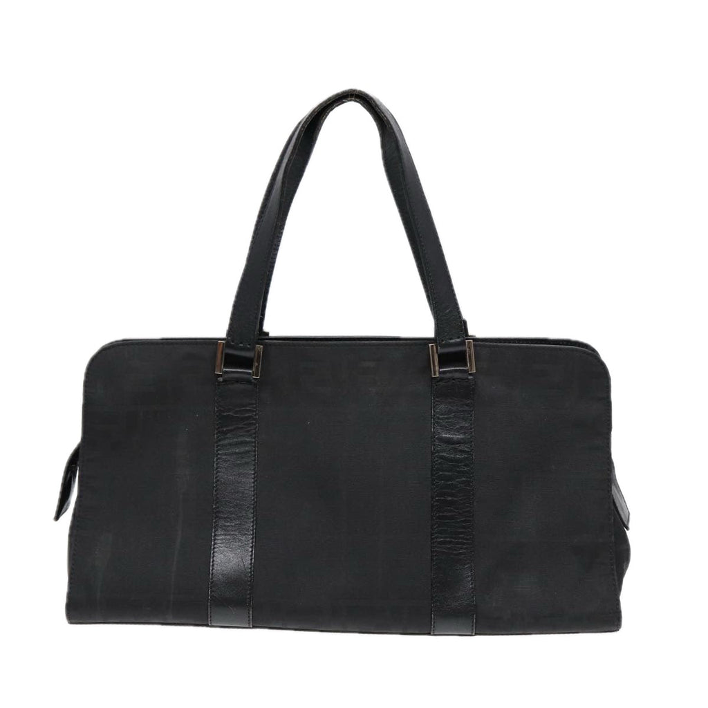 FENDI Zucca Canvas Hand Bag Black Silverhk1588