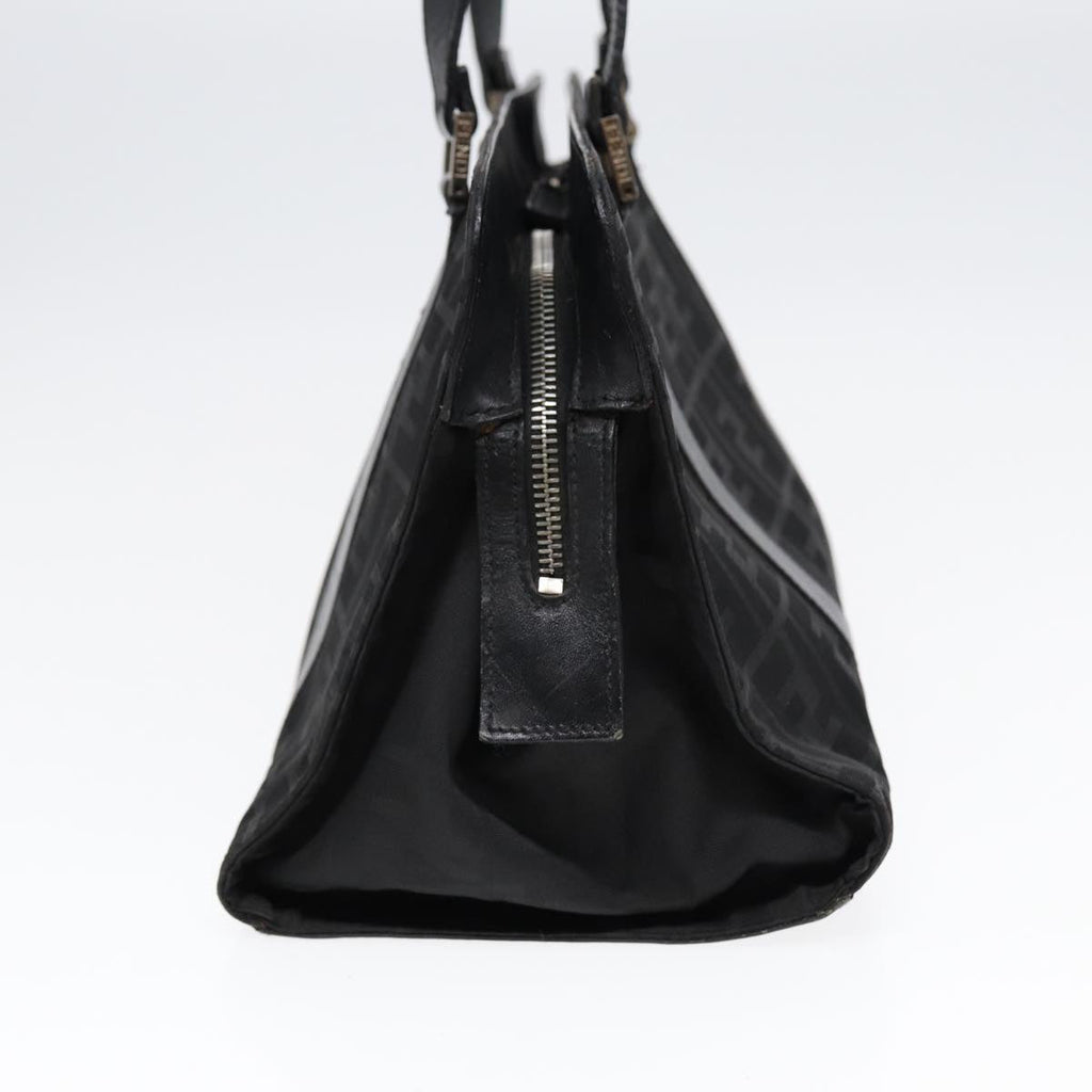 FENDI Zucca Canvas Hand Bag Black Silverhk1588