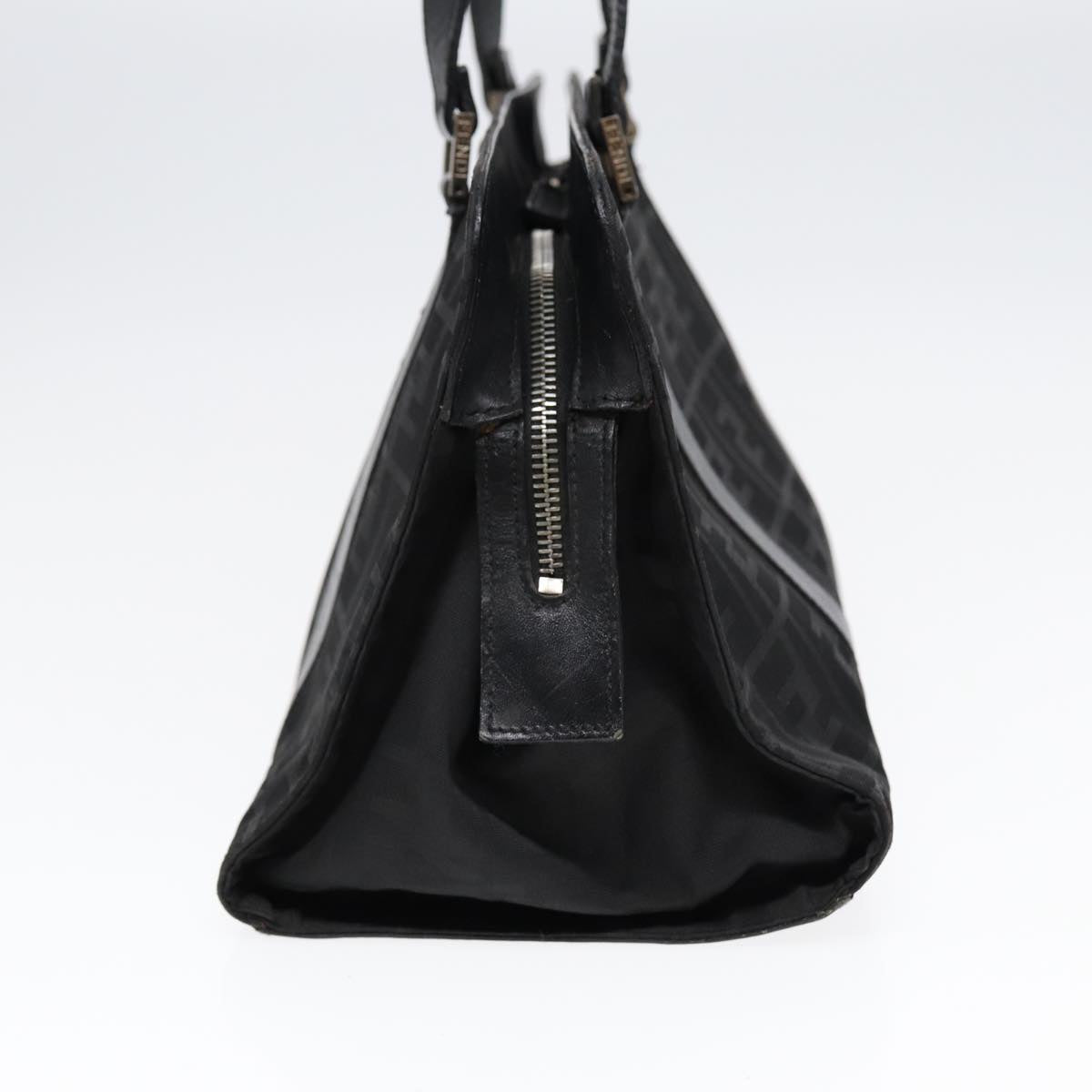 FENDI Zucca Canvas Hand Bag Black Silverhk1588