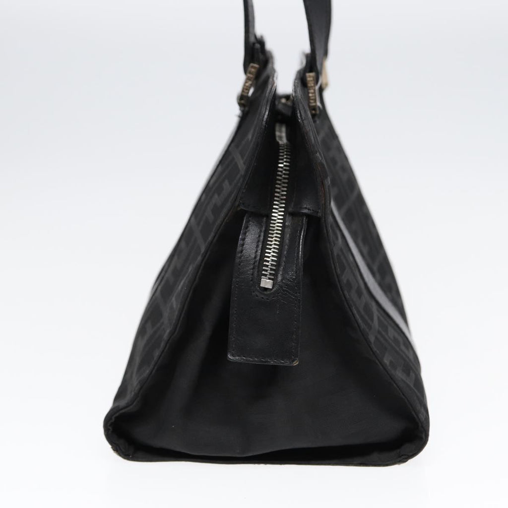 FENDI Zucca Canvas Hand Bag Black Silverhk1588