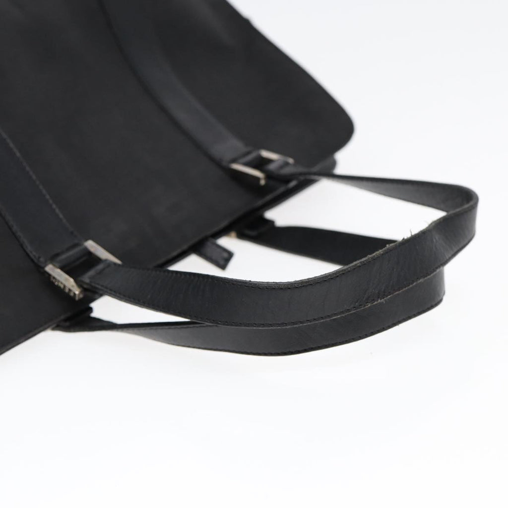 FENDI Zucca Canvas Hand Bag Black Silverhk1588