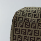 FENDI Zucchino Canvas Boston Bag Beige Goldhk1608