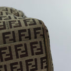 FENDI Zucchino Canvas Boston Bag Beige Goldhk1608