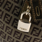 FENDI Zucchino Canvas Boston Bag Beige Goldhk1608
