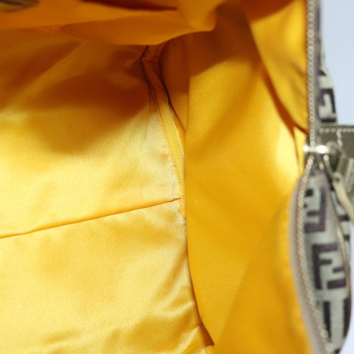 FENDI Zucchino Canvas Boston Bag Beige Goldhk1608