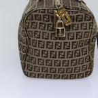 FENDI Zucchino Canvas Boston Bag Beige Goldhk1608
