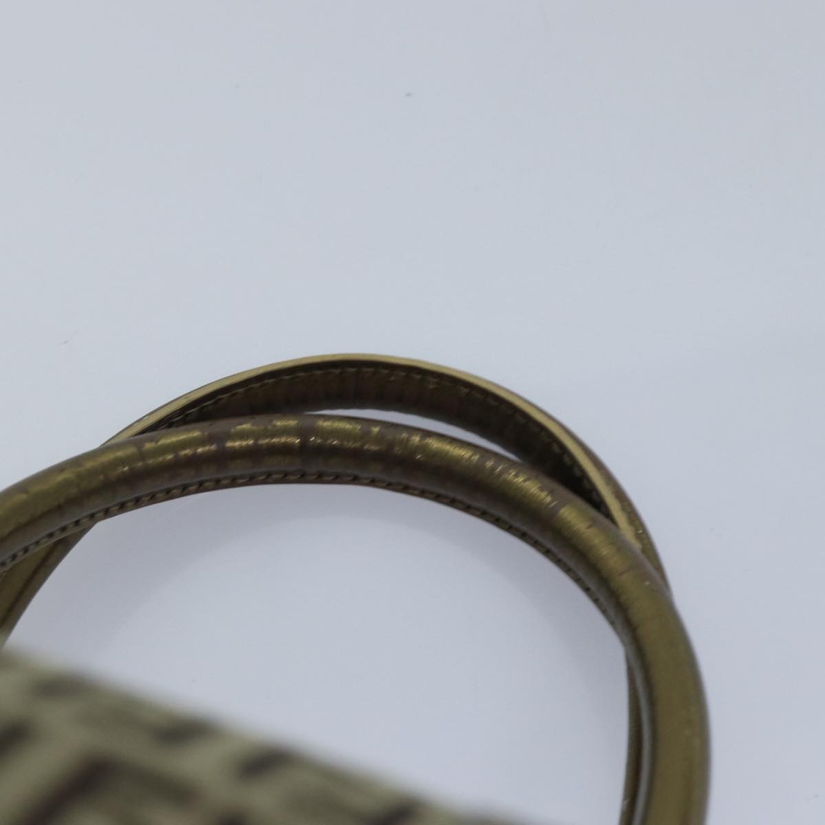 FENDI Zucchino Canvas Boston Bag Beige Goldhk1608