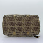 FENDI Zucchino Canvas Boston Bag Beige Goldhk1608
