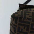 FENDI Zucca Canvas Mamma Baguette Shoulder Bag Brown Black Silverhk1612