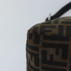 FENDI Zucca Canvas Mamma Baguette Shoulder Bag Brown Black Silverhk1612