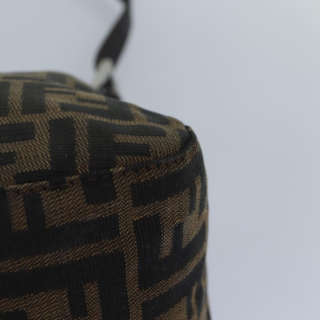 FENDI Zucca Canvas Mamma Baguette Shoulder Bag Brown Black Silverhk1612