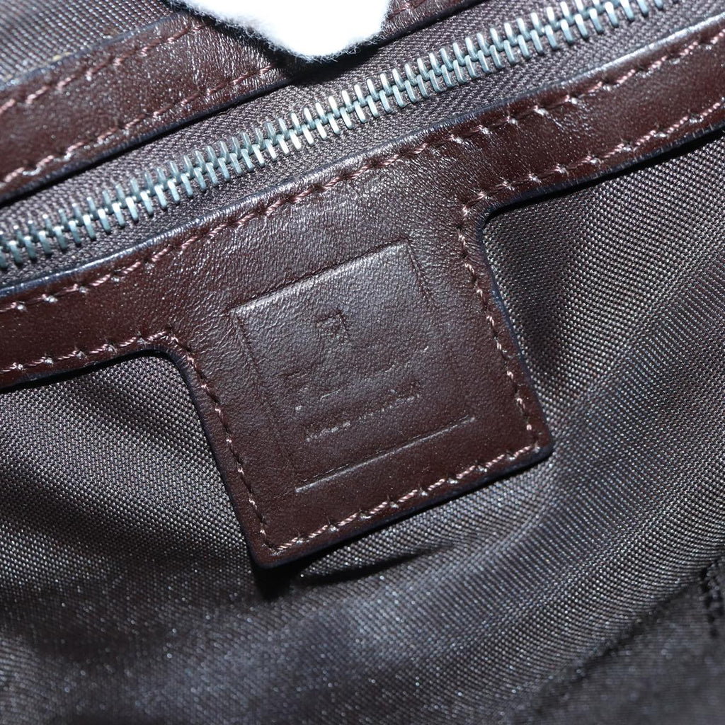 FENDI Zucca Canvas Mamma Baguette Shoulder Bag Brown Black Silverhk1612