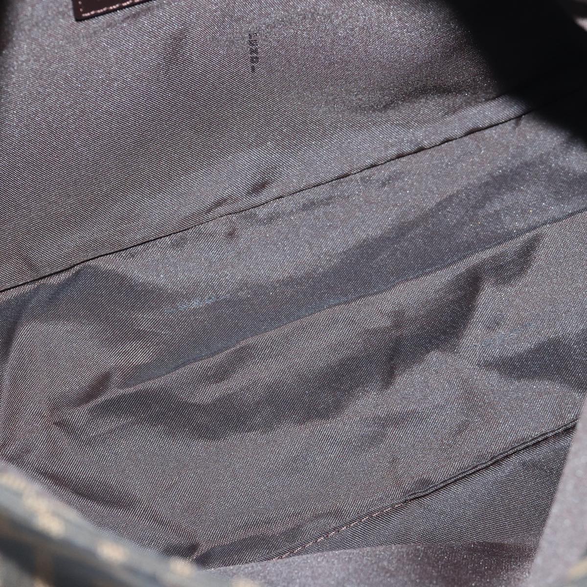 FENDI Zucca Canvas Mamma Baguette Shoulder Bag Brown Black Silverhk1612