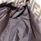 FENDI Zucca Canvas Mamma Baguette Shoulder Bag Brown Black Silverhk1612