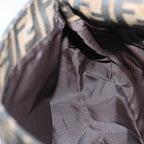FENDI Zucca Canvas Mamma Baguette Shoulder Bag Brown Black Silverhk1612