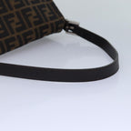 FENDI Zucca Canvas Mamma Baguette Shoulder Bag Brown Black Silverhk1612