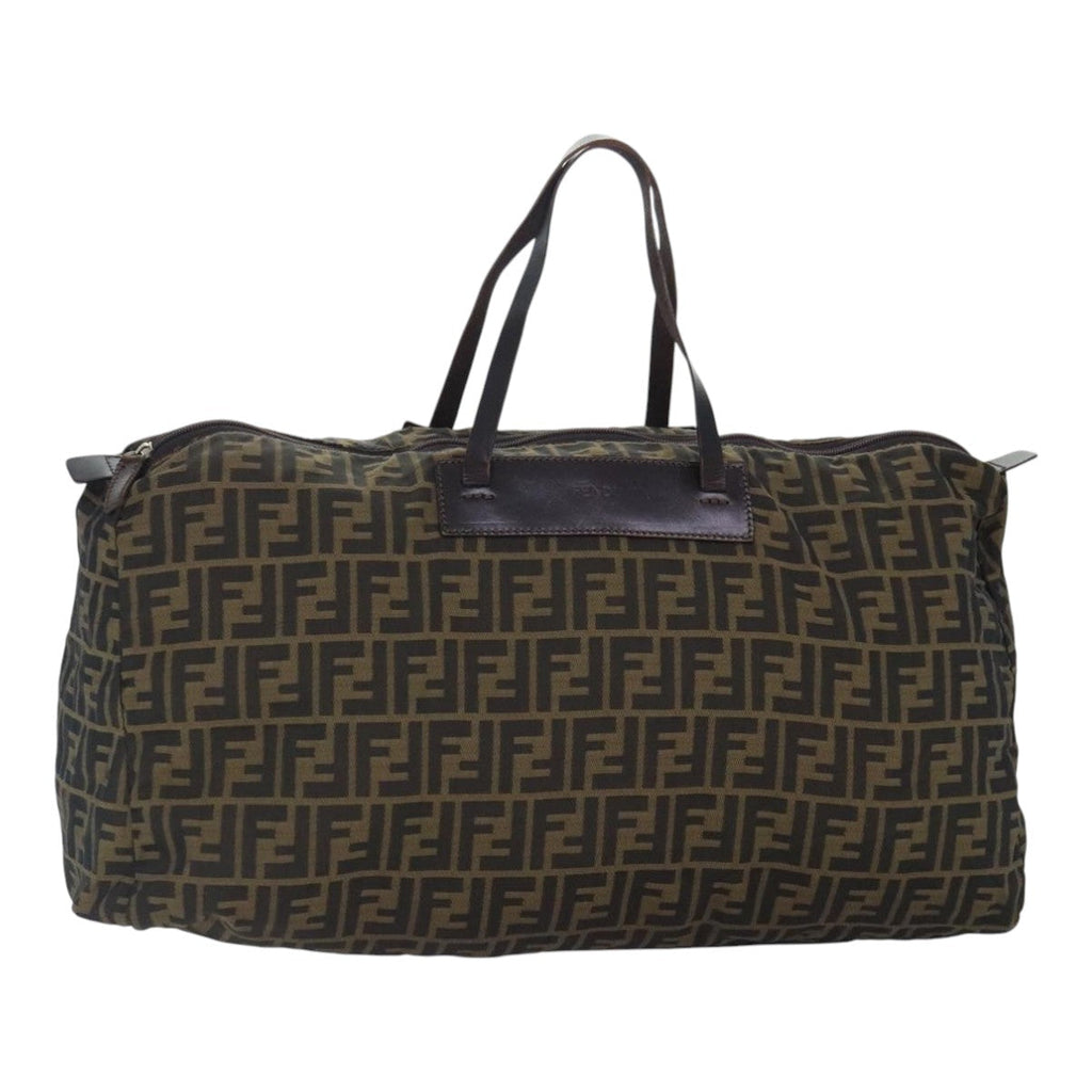 FENDI Zucca Canvas Boston Bag Brownhk1658