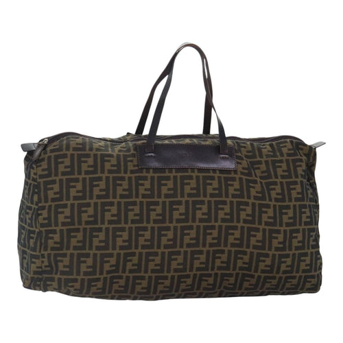 FENDI Zucca Canvas Boston Bag Brownhk1658