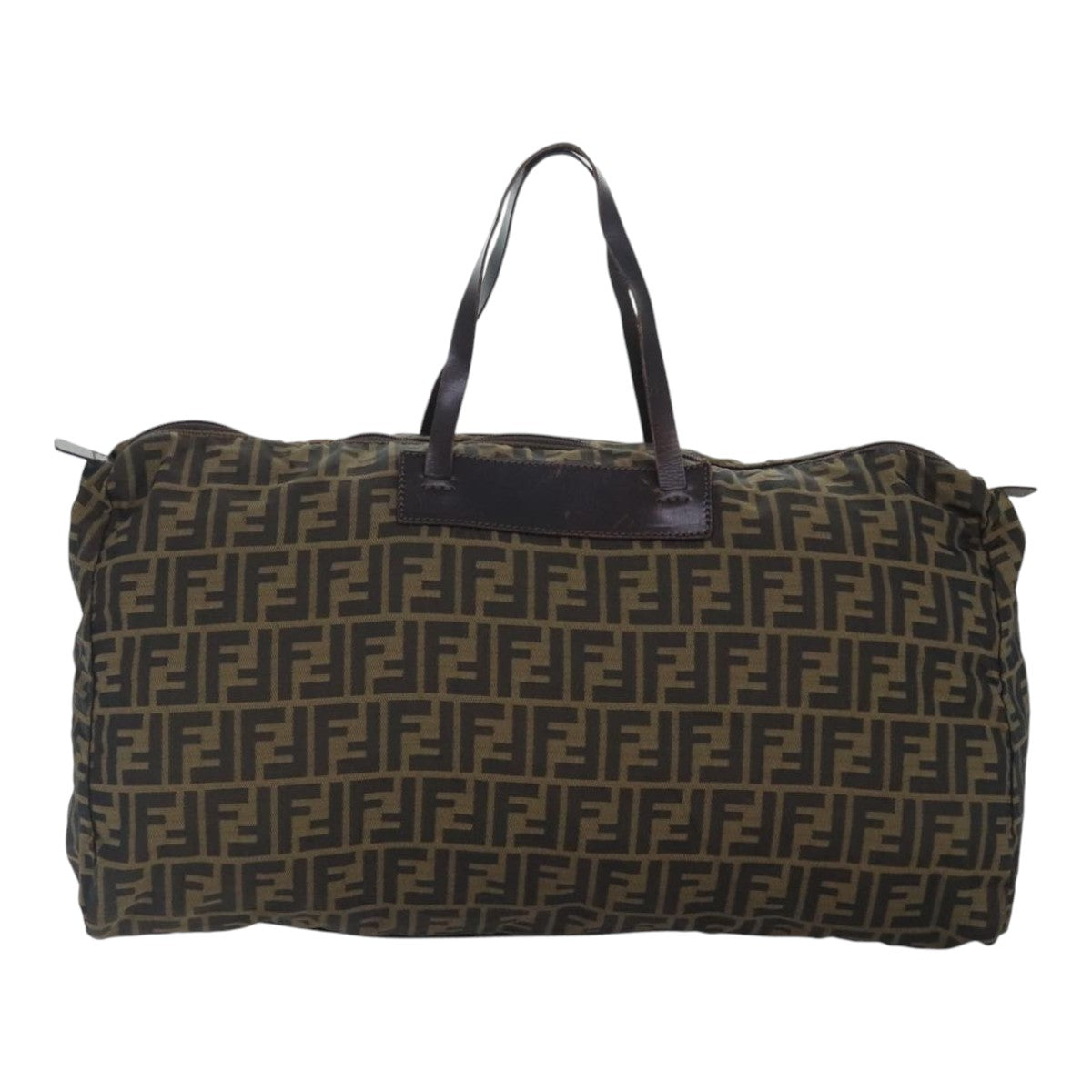 FENDI Zucca Canvas Boston Bag Brownhk1658