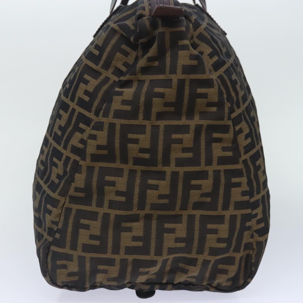 FENDI Zucca Canvas Boston Bag Brownhk1658