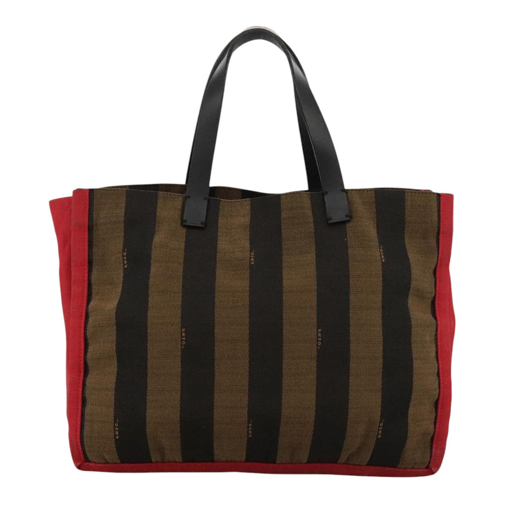 FENDI Pecan Canvas Tote Bag Brown Black gold 8BH252hk1662