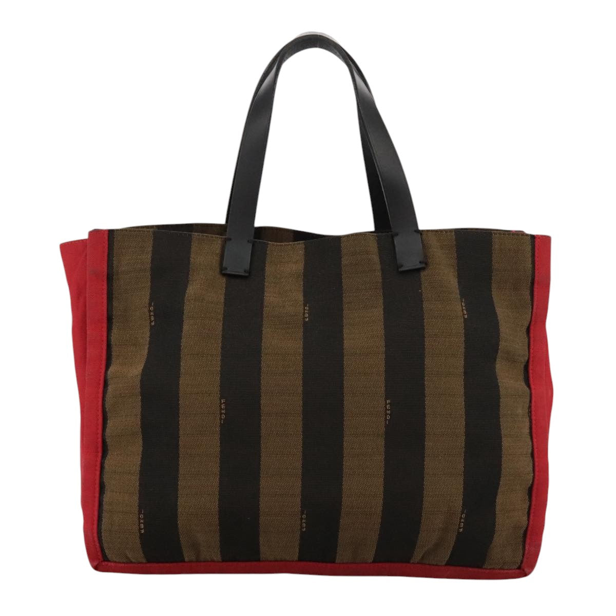 FENDI Pecan Canvas Tote Bag Brown Black gold 8BH252hk1662