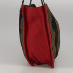 FENDI Pecan Canvas Tote Bag Brown Black gold 8BH252hk1662