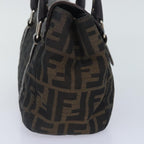 FENDI Zucca Canvas Celleria Hand Bag Brown Black 8BR486hk1663