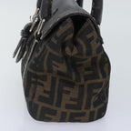 FENDI Zucca Canvas Celleria Hand Bag Brown Black 8BR486hk1663