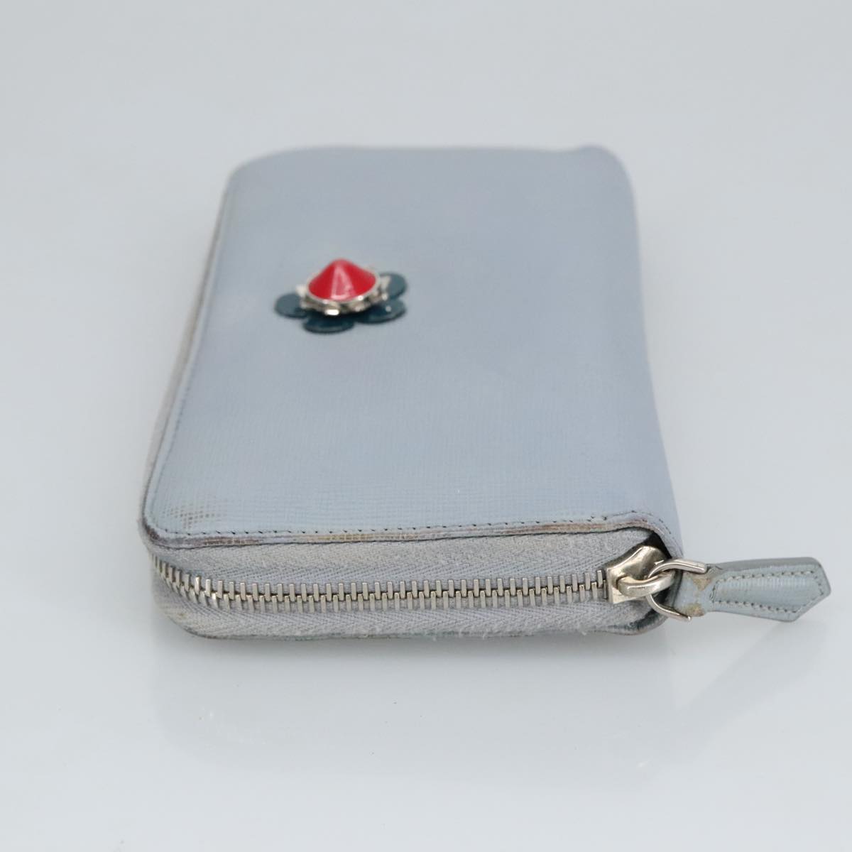 FENDI Wallet Leather Light Blue Silverhk1811